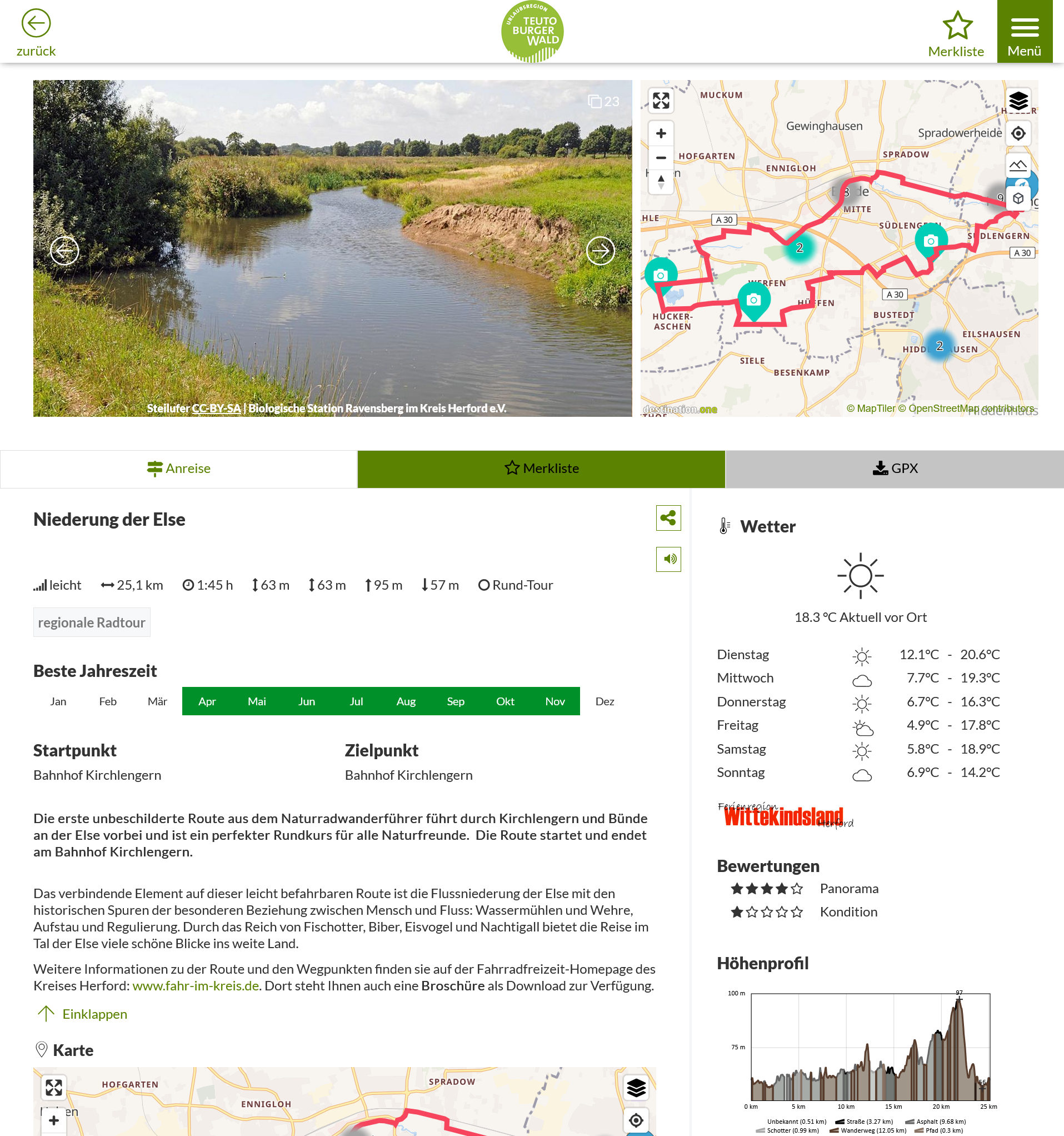 Naturradwanderroute Niederung der Else