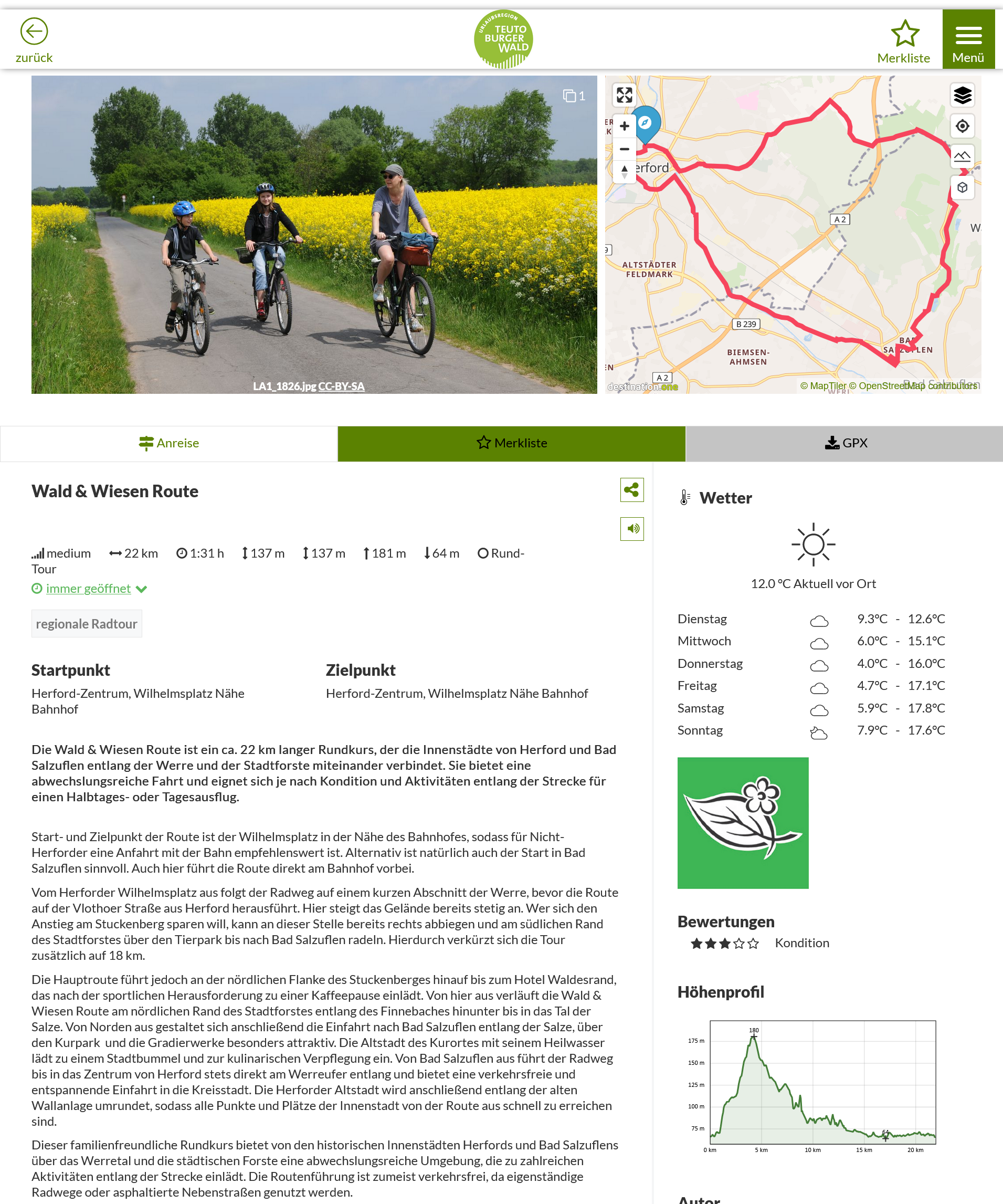 Themen Wald Wiesen Route