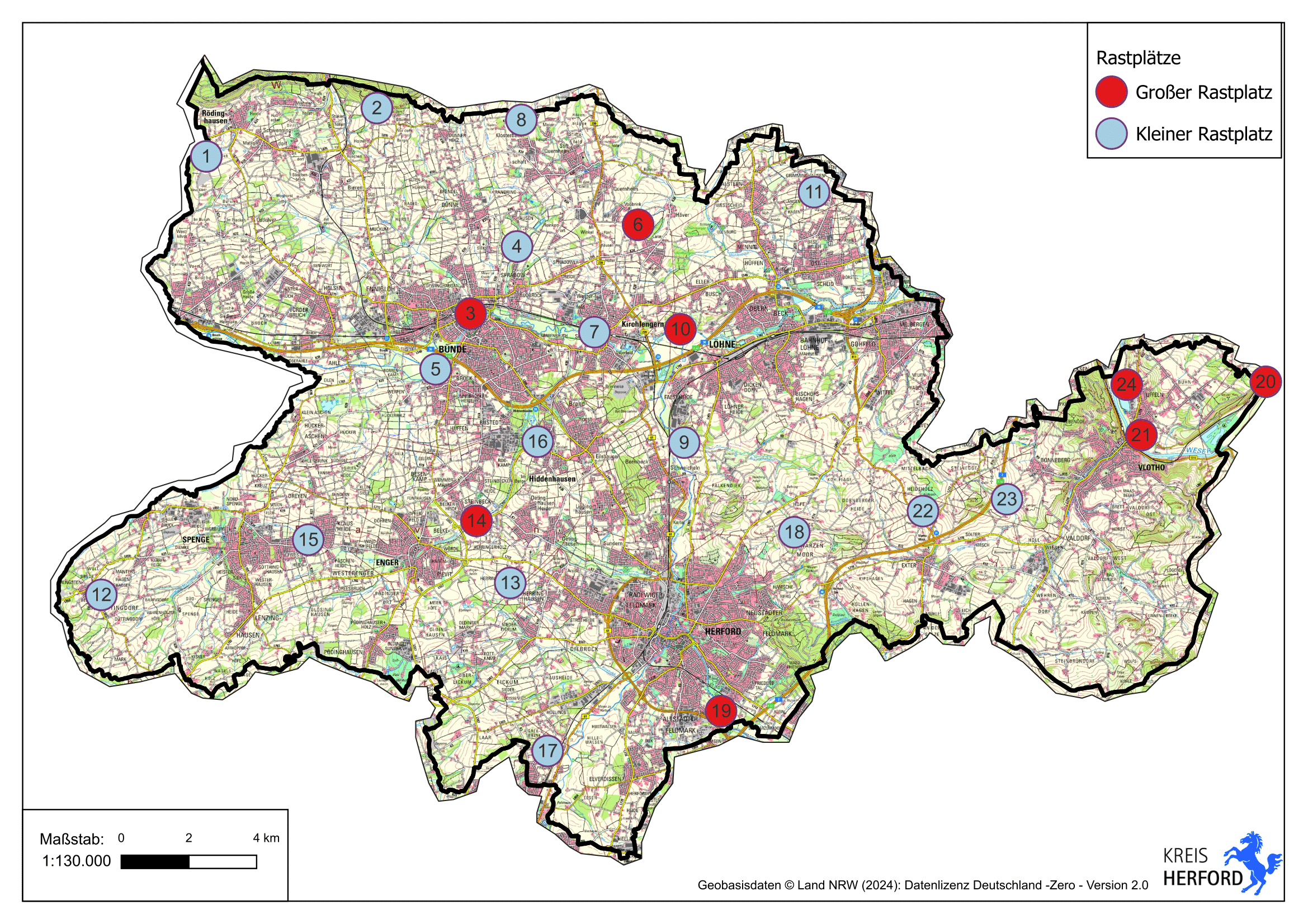Standorte Rastplaetze Kreis Herford 2024